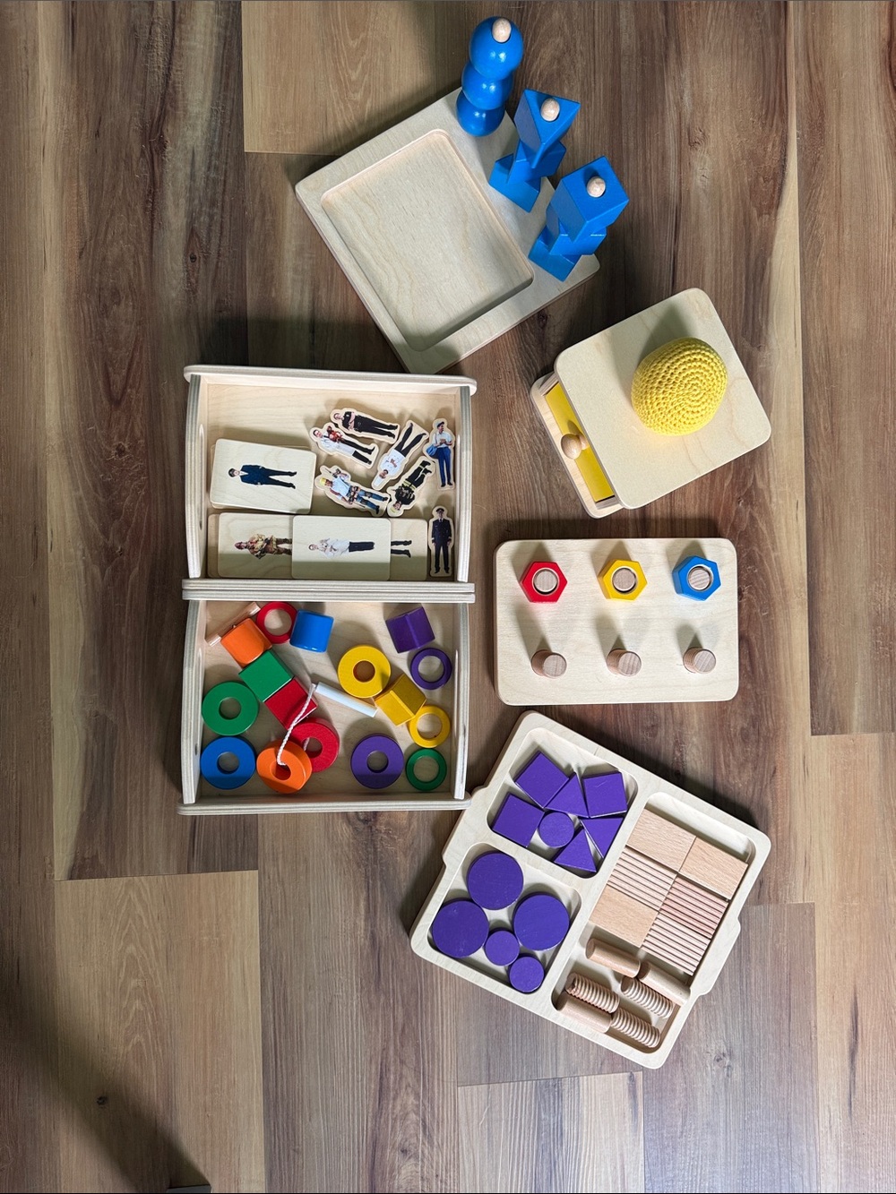 MontiKids Montessori Level 6 Sorting, Stacking, Language, Motor Skills Toy Set
